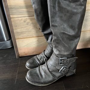 Tall gray boots